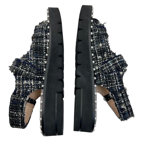 Stuart Weitzman Zoe Lift Embellished Tweed Platform Sandals Size 8B - Picture 7 of 9
